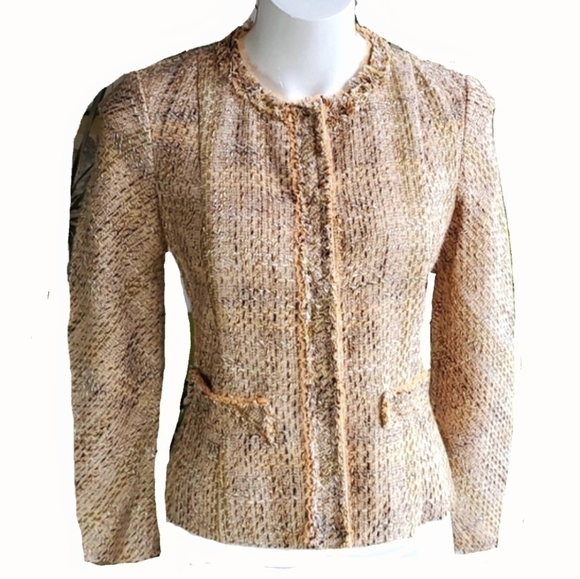 Gilles Dufour Paris Boucle BlazerJacket Lightweight Snap Closure Size EU…